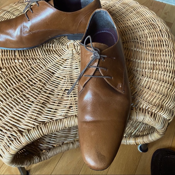 Topman Brown Leather Derby Shoes - Picture 4 of 7